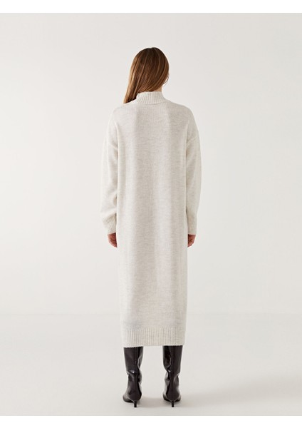 Yeni Sezon Yarım Balıkçı Yaka Oversize Kadın Triko Elbise fırsatları