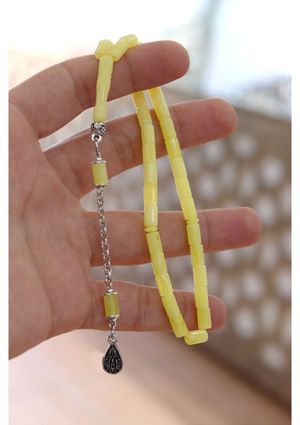 Sarı Küçük Kesme Model Damla Benzetmesi Beyrut Toz Kehribar Tesbih 8x5 mm fiyatları