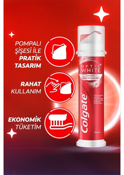 Optic White Radiant Pump Diş Macunu 100ML modelleri