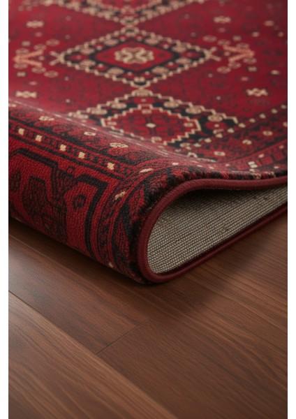 Kırmızı Etnik Desenli Halı – Modern Ev Dekorasyonuna Uyumlu, Yumuşak Dokulu Premium Halı modelleri