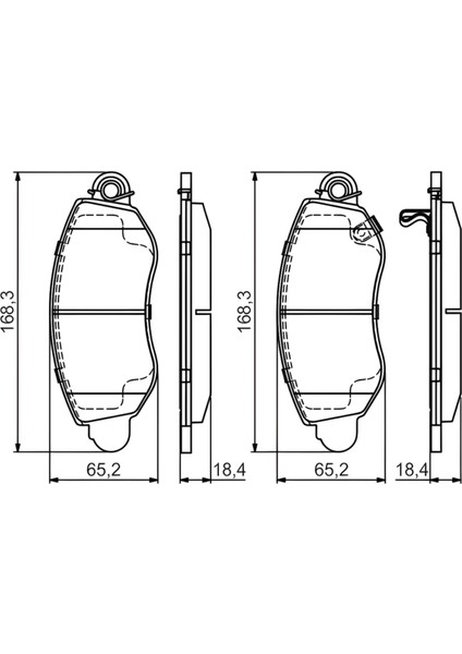 Ford Transit V184 2001> Ön Fren Balatası | Bosch 0986494047 - YC15 2K021 Ba