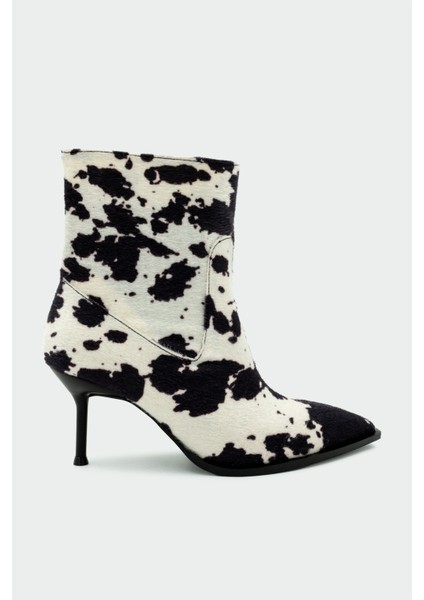 Miyo Inek Desenli Sivri Burunlu Topuklu Bot