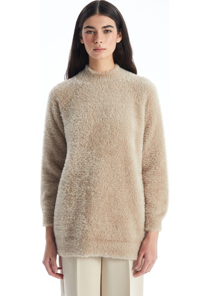 Yeni Sezon Dik Yaka Kadın Pelüş Triko Tunik fiyatları