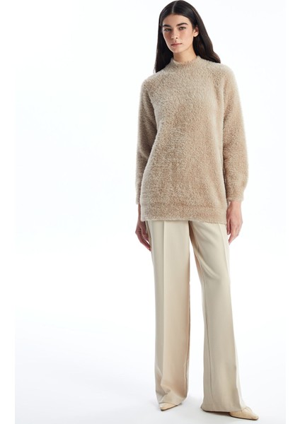 Yeni Sezon Dik Yaka Kadın Pelüş Triko Tunik modelleri