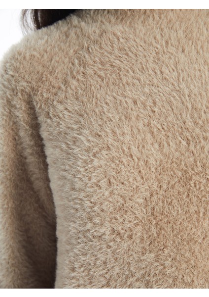 Yeni Sezon Dik Yaka Kadın Pelüş Triko Tunik fırsatları