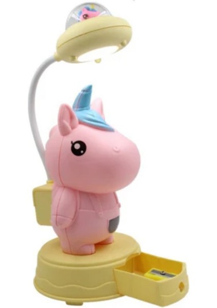 Unicorn LED Masa Lambası – Dokunmatik Gece Lambası | Çekmeceli, Esnek Boyunlu, Çocuk Odası Işık