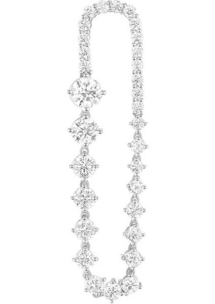 Gümüş Kristal taş detaylı sallantılı küpe 287