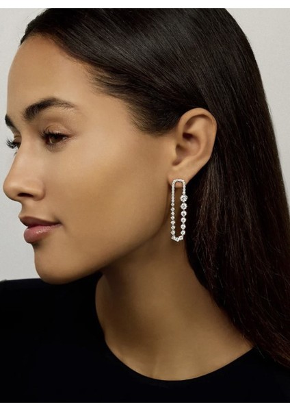 Gümüş Kristal taş detaylı sallantılı küpe 287 fırsatları