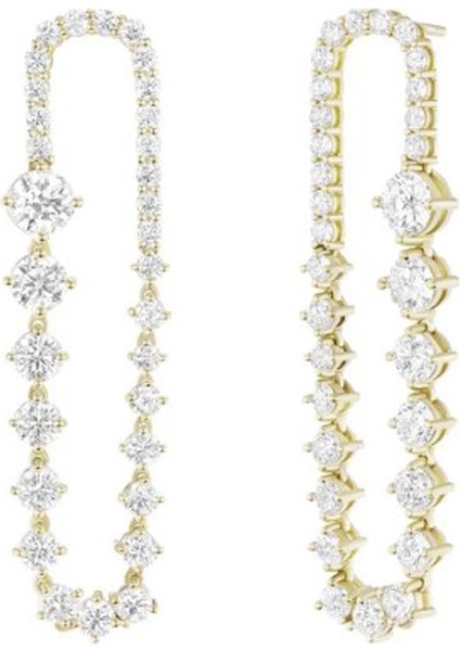 Gümüş Kristal taş detaylı sallantılı küpe 287 indirimleri