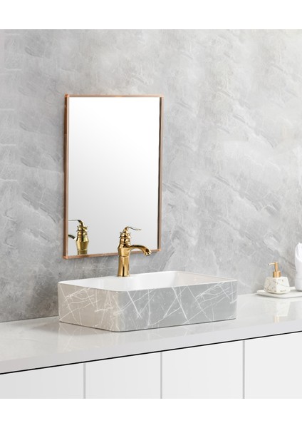 Mermer Desenli Delikli Lüx Çanak Lavabo fiyatları