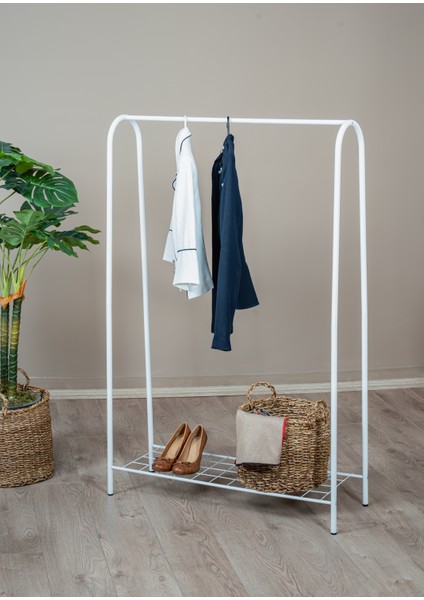 Elite1 Beyaz Metal Raflı Elbise Askısı Ayaklı Askılık Konfeksiyon Askılık fiyatları