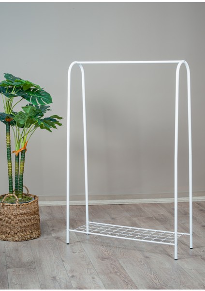 Elite1 Beyaz Metal Raflı Elbise Askısı Ayaklı Askılık Konfeksiyon Askılık modelleri