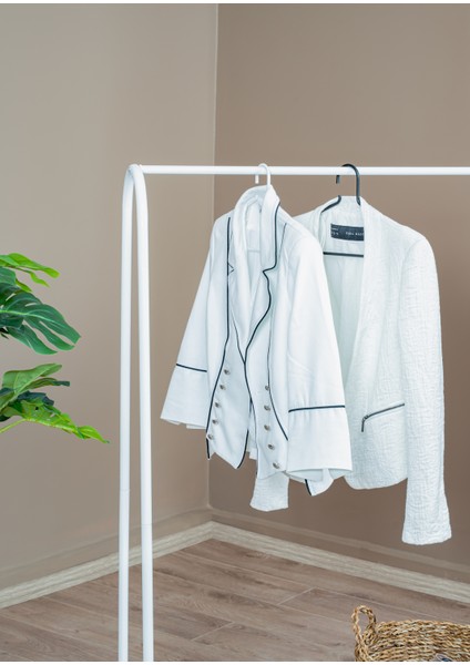 Elite1 Beyaz Metal Raflı Elbise Askısı Ayaklı Askılık Konfeksiyon Askılık fırsatları