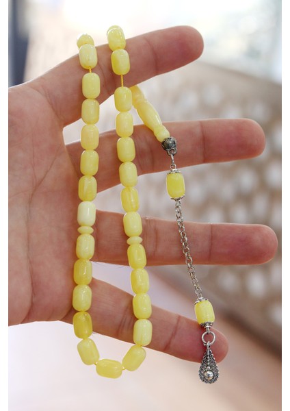 Sarı Renk Kapsül Kesim Damla Benzetmesi Beyrut Toz Kehribar Tesbih 201024770 modelleri