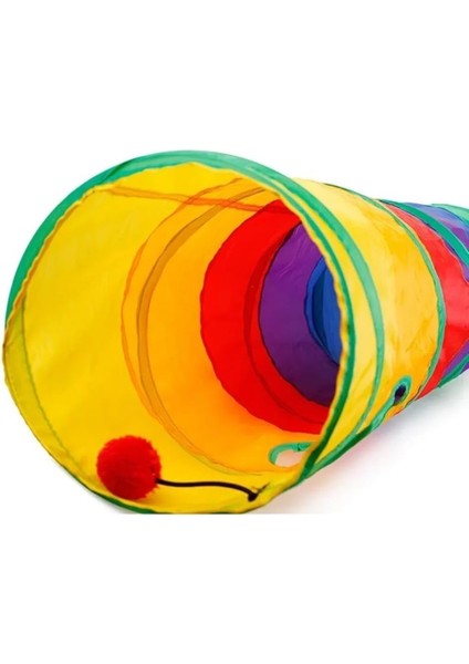 - Tineke - Uzun Düz Kedi Oyun Tüneli - Katlanabilir - Gökkuşağı Renkli modelleri