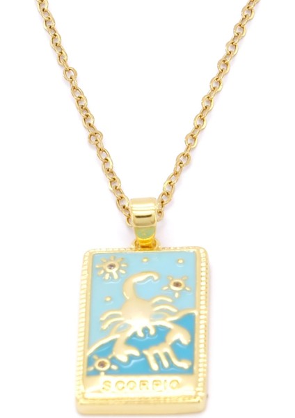 Çelik Kolye Akrep Burcu Renkli Tarot Model - K-138 fırsatları