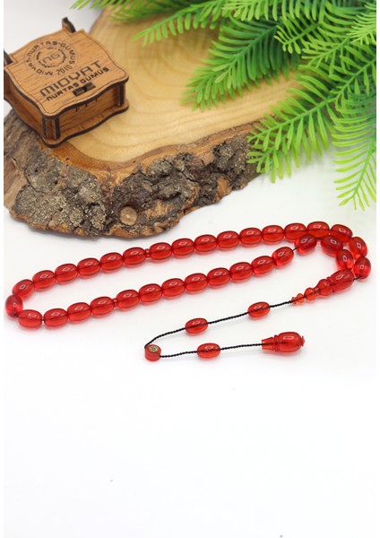 Koyu Kırmızı Arpa Kesim Özel Sistem Ateş Kehribar Tesbih 201024765 indirimleri