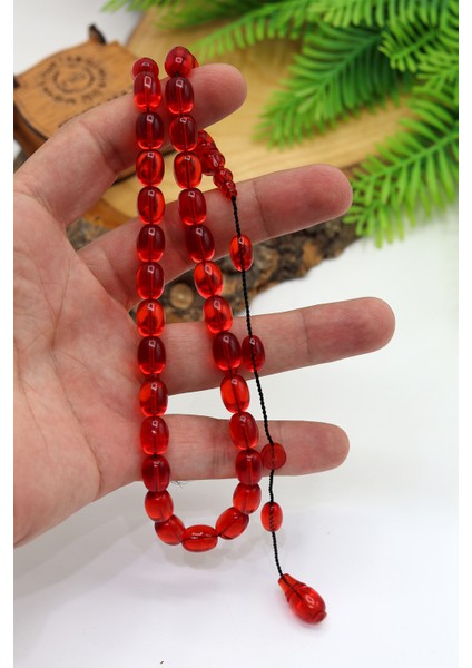 Koyu Kırmızı Arpa Kesim Özel Sistem Ateş Kehribar Tesbih 201024765