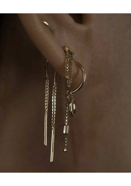 Altın Zincir detaylı küpe 277 fırsatları