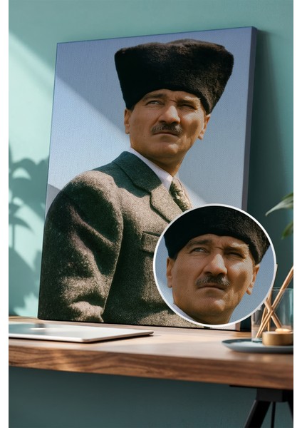 4K Ultra Yüksek Kalite Mustafa Kemal Atatürk - Kanvas Tablo K2 fırsatları