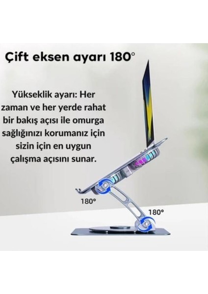 Çift Fanlı Ayarlanabilir Metal Laptop Standı (360 Derece Dönebilen) fiyatları