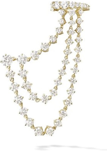 Altın Kristal taş detaylı earcuff 220