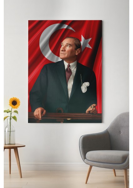 4K Ultra Yüksek Kalite Mustafa Kemal Atatürk - Kanvas Tablo K8