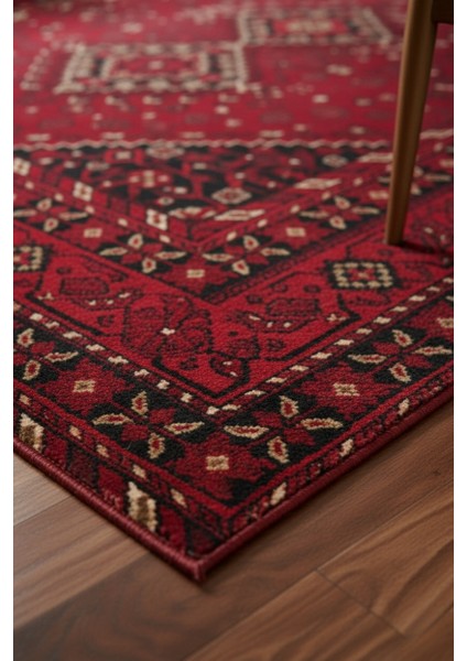 Kırmızı Etnik Desenli Halı – Modern Ev Dekorasyonuna Uyumlu, Yumuşak Dokulu Premium Halı fiyatları