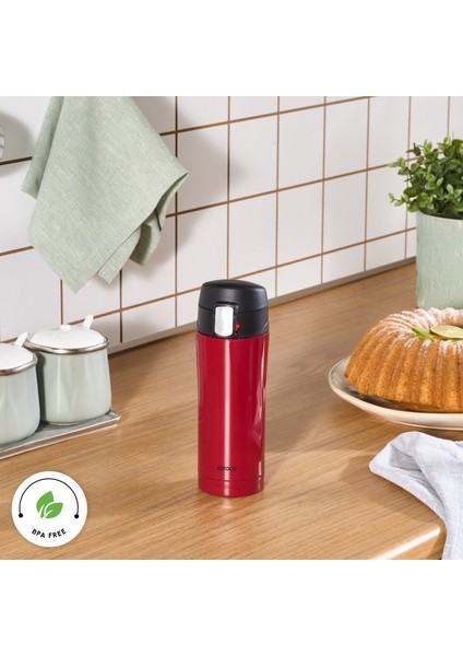Pluton Çelik Sızdırmaz Termos 350 ml Kırmızı indirimleri