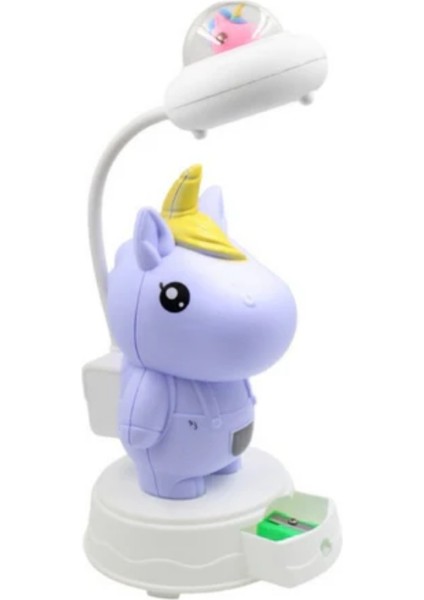 Unicorn LED Masa Lambası – Dokunmatik Gece Lambası | Çekmeceli, Esnek Boyunlu, Çocuk Odası Işık