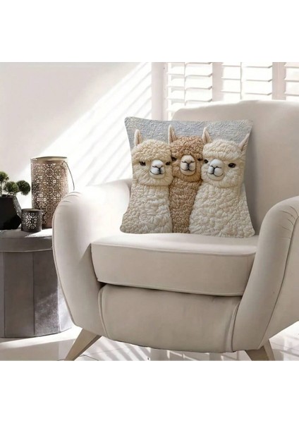 Sevimli Alpaka Yastık Kılıfı, Yumuşak Kısa Peluş Kanepe Minderi Kılıfı, Araba Başucu Dekoratif Minder Kılıfı 2 Adet (Yurt Dışından) modelleri