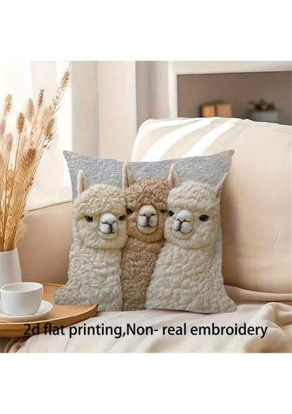 Sevimli Alpaka Yastık Kılıfı, Yumuşak Kısa Peluş Kanepe Minderi Kılıfı, Araba Başucu Dekoratif Minder Kılıfı 2 Adet (Yurt Dışından) fırsatları