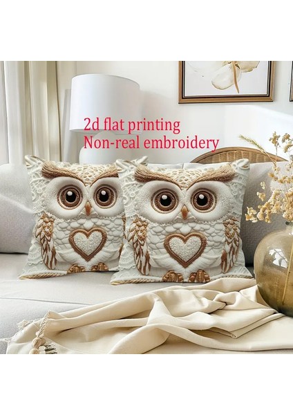 Beyaz Baykuş Yastık Kılıfı, Yumuşak Kısa Peluş, Tek Taraflı Baskı, Rahat Kanepe Yastık Seti (2 Parça) (Yurt Dışından) modelleri