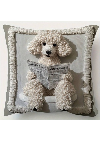 Gazete Okumak Için Yumuşak ve Cilt Dostu Kısa Peluş Köpek Yastık Kılıfı, Kanepe Dekorasyonu Yastık Kılıfı 2'li Paket Iç Kısım Dahil Değildir (Yurt Dışından)