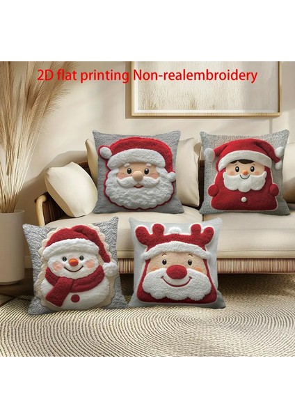 Kardan Adam ve Ren Geyiği Temalı Tek Taraflı Dijital Baskılı Noel Yastık Kılıfları, Cilt Dostu Kanepe Minder Kılıfları, 4 Parçalı Set (Yurt Dışından) fiyatları