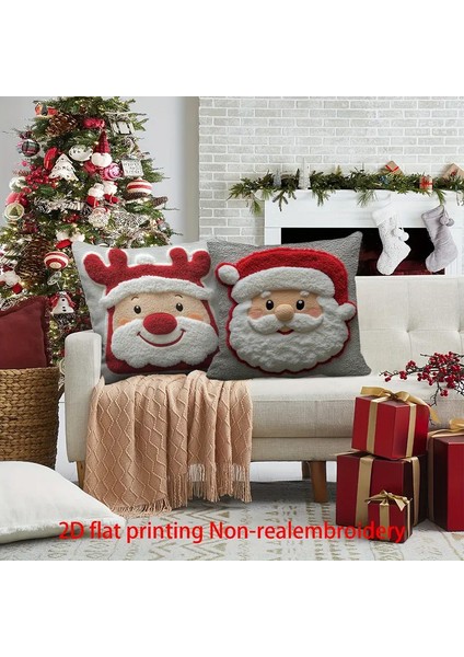 Kardan Adam ve Ren Geyiği Temalı Tek Taraflı Dijital Baskılı Noel Yastık Kılıfları, Cilt Dostu Kanepe Minder Kılıfları, 4 Parçalı Set (Yurt Dışından) modelleri