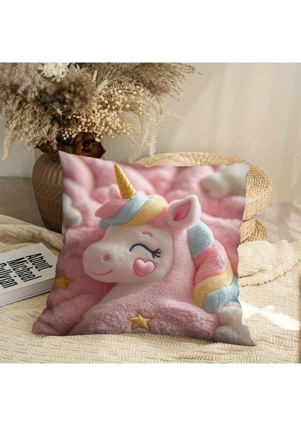 Rainbow My Little Pony Unicorn Yastık Kılıfı, Cilt Dostu Kısa Peluş Kanepe Minderi Kılıfı, Ev Dekorasyonu Yastık 2 Parçalı Set (Yurt Dışından) modelleri