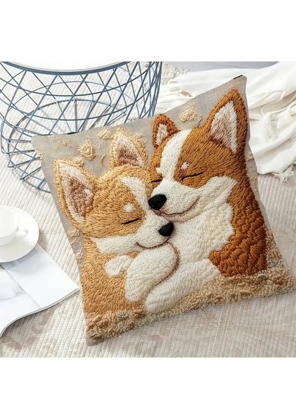 Sevimli Köpek Peluş Yastık Kılıfı, Yatak Minderi Kılıfı, Taklit Örgü Desenli Araba Ofis Koltuğu Minderi, Bel Desteği Kılıfı 2'li Paket (Yurt Dışından) fiyatları