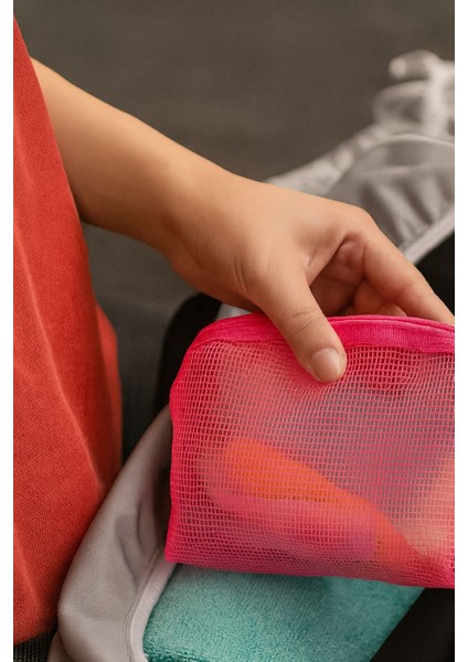 Örgü Makyaj Çantası Pembe indirimleri