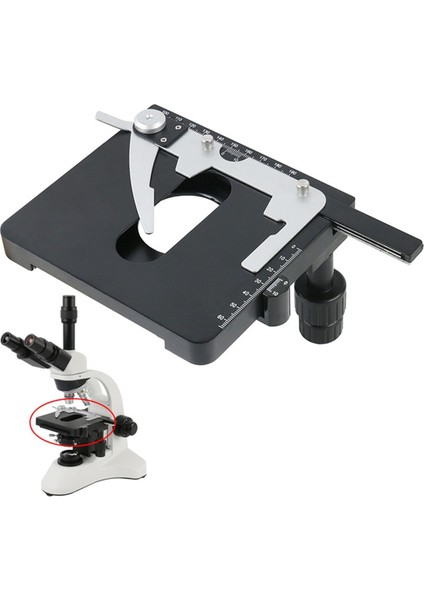 Biyolojik Mikroskop Slayt Örneği Için Ölçeğe Sahip Xy Ekseni Metal Mekanik Aşama Mobil Platform Hareketli Kelepçe (Yurt Dışından) modelleri