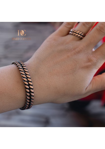 Dmt Copper El Yapımı Şık Tasarım Kalın Dövülmüş Saf Bakır Bilezik Bakır Takı Bilekliği Işıklı Kutulu fırsatları