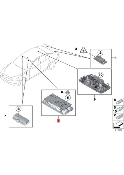 Araba Arka Tepegöz Okuma Işık Dekoratif Kapak Bmw 5 7 Serisi F01 F02 F07 F10 F18 2008-2013 Dome Harita Lambası Kapakları (Yurt Dışından) fırsatları