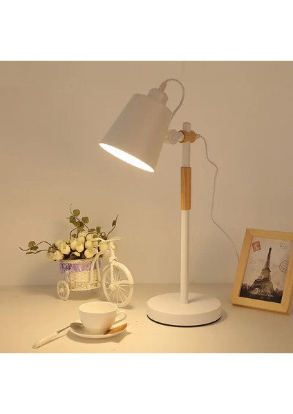 Iskandinav Modern Basit Yatak Odası Başucu Lambası Öğrenci Yurdu Yatakhane Masası Makaron Çalışma Gözü Koruması Masif Ahşap Masa Lambaları (Yurt Dışından)