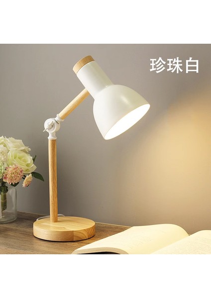 Iskandinav Modern Basit Yatak Odası Başucu Lambası Öğrenci Yurdu Yatakhane Masası Makaron Çalışma Gözü Koruması Masif Ahşap Masa Lambaları (Yurt Dışından)