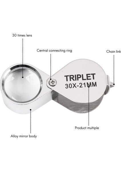 Taşınabilir 30X Güç 21MM Kuyumcular Büyüteç Altın Göz Loupe Mücevher Mağazası Enfes Kutu ile Büyüteç Büyütme (Yurt Dışından) indirimleri