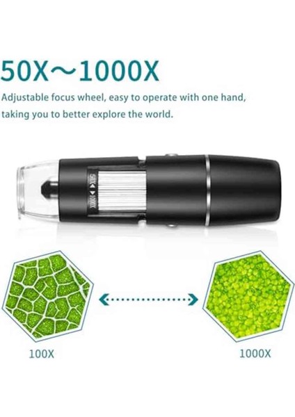 Kablosuz Dijital Mikroskop, Elde Taşınan USB Teftiş Kamerası 50X-1000X Stand, Android, Mac, Bilgisayar Için Büyütme (Yurt Dışından) indirimleri