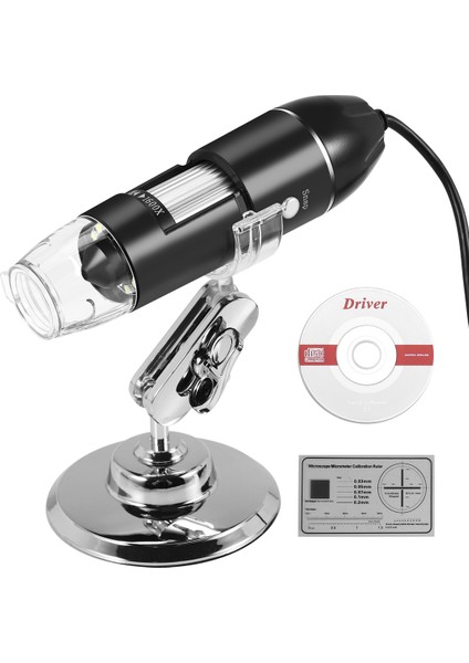 3 Arada 1 USB Dijital Mikroskop, Endoskopik Kamera, Pc Braketi ile Ayarlanabilir Büyütme, 1600X (Yurt Dışından)