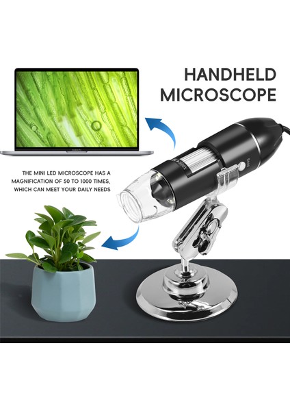 3 Arada 1 USB Dijital Mikroskop, Endoskopik Kamera, Pc Braketi ile Ayarlanabilir Büyütme, 1600X (Yurt Dışından) fırsatları