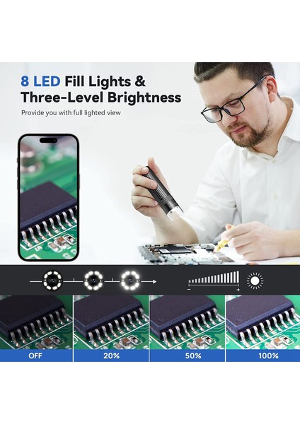 Kablosuz Dijital Mikroskop 50X-1000X Büyütme Wifi USB Elden Taşınabilir Mini Mikroskop Kamera Para Büyüteç (Yurt Dışından) fırsatları