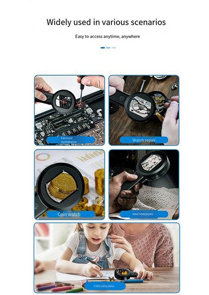 El Taşınabilir USB Dijital Elektron Mikroskobu 2 Inç IPS Ekran Takı ve Para Değerleme Aleti (Yurt Dışından)